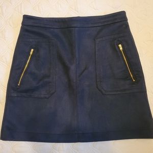 LOFT Blue Suede Skirt